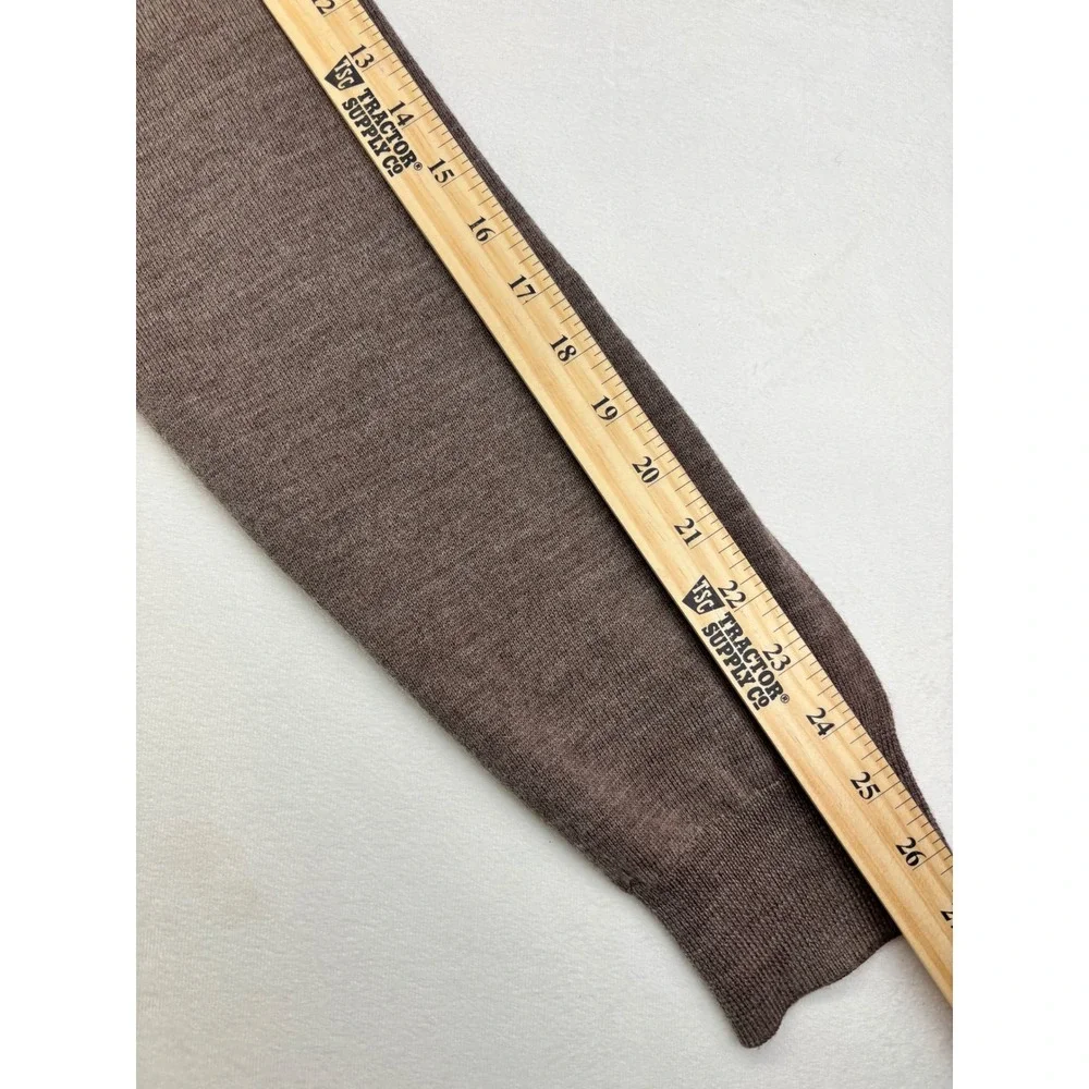 Magaschoni Mens Large Sweater‎ 100% Wool V Neck Long Sleeve Brown Casual New